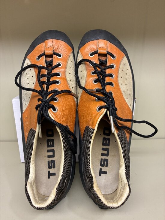 Tsubo Mens 10 Shoes Taupe Orange V2 Leather Lace Up Driving Sneakers - Picture 4 of 7